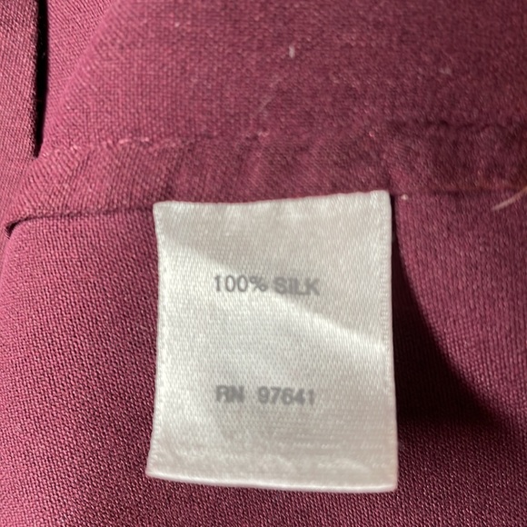 Wine colored long sleeved blouse from J. JILL. 100% silk. - Picture 3 of 5